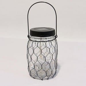 Solar Glass Mason Jar Lights with Wire Cover