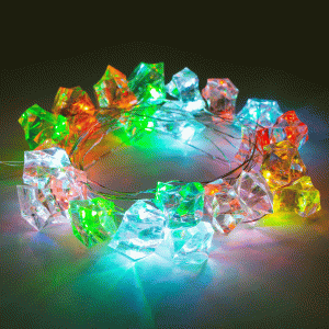 25 Copper Wire Multicolor LED Plastic Crystal Battery Operated String Light