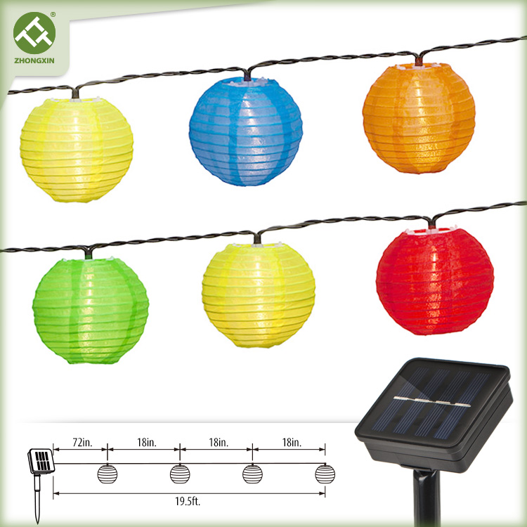 Solar Fabric Lantern Multicolor Warm White LEDs Indoor Decor