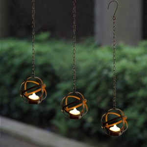 Solar Tea Light Candle with Metal Ball Holder