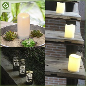 Wholesale Waterproof Pillar Solar Candles Lights Outdoor | ZHONGXIN