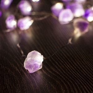 Retail Wholesale Nature Amethyst Crystal Fairy LED String Lights | ZHONGXIN