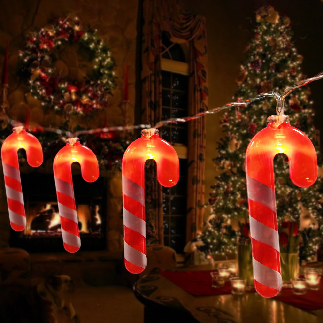 Wholesale Candy Cane Christmas String Light Battery Operated LED Lights | ZHONGXIN Featured Image