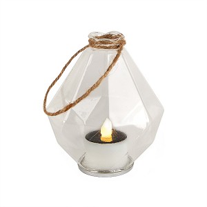Glass Solar Lantern Outdoor for Hanging Decoration