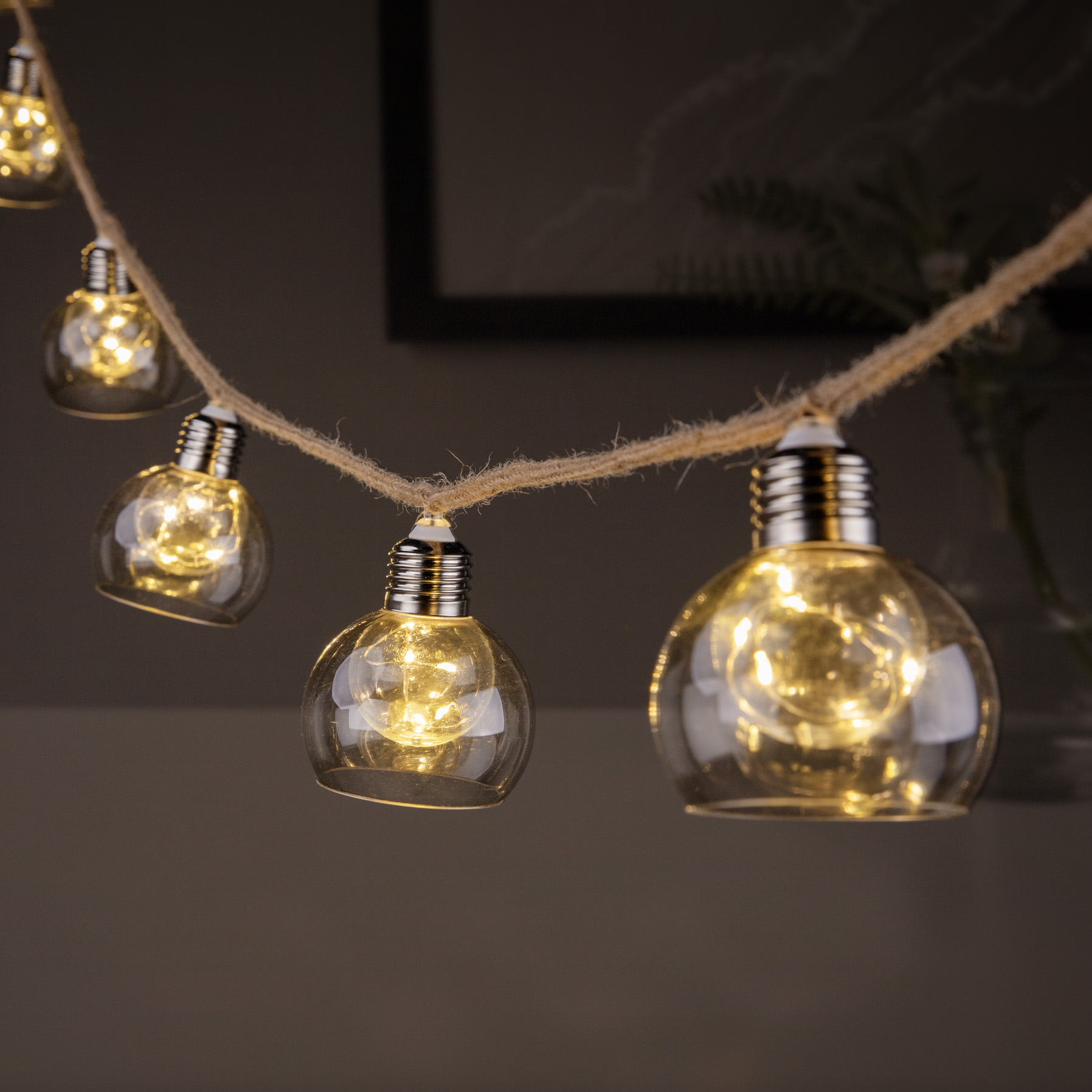 Solar Powered String Lights With Smoky Grey Bulbs Decorative Outdoor | ZHONGXIN Featured Image