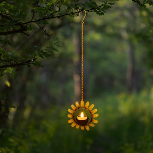 Wholesale Hanging Sunflower Tea Light Holders With LED Tea Lights For Outdoor | ZHONGXIN