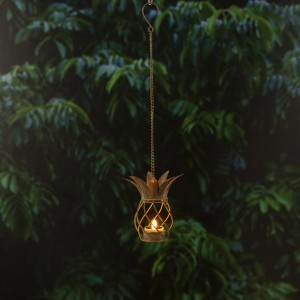 Wholesale Hanging Wire Pineapple Tea Light Holders With LED Tea Lights For Outdoor | ZHONGXIN