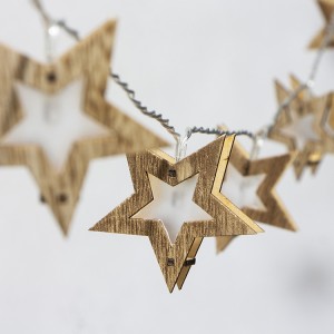 Custom Made Wooden Star String Lights Battery Operated Novelty Lights | ZHONGXIN