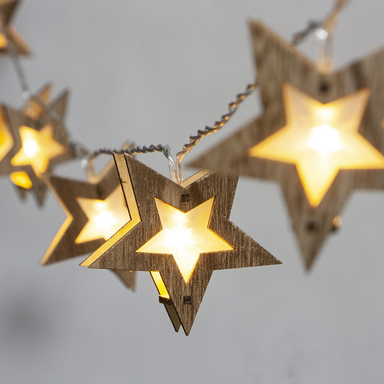 Custom Made Wooden Star String Lights Battery Operated Novelty Lights | ZHONGXIN Featured Image