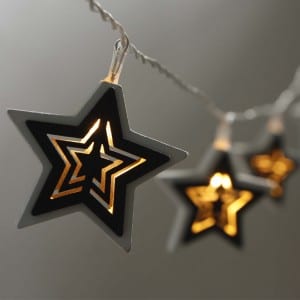 Natural Materials Round Wooden Star LED String Light