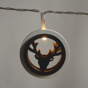 Natural Materials Round Wooden Antlers Style LED String Light