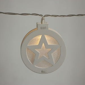 Natural Materials Round White Wooden Star String Light