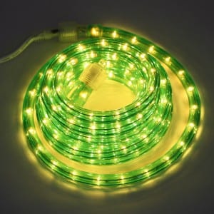 LED Rope Lights Green with Connectable Clear Bulbs KF21001G