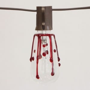 Hanging Bulb String Lights ST40 Halloween Blood Drop Style