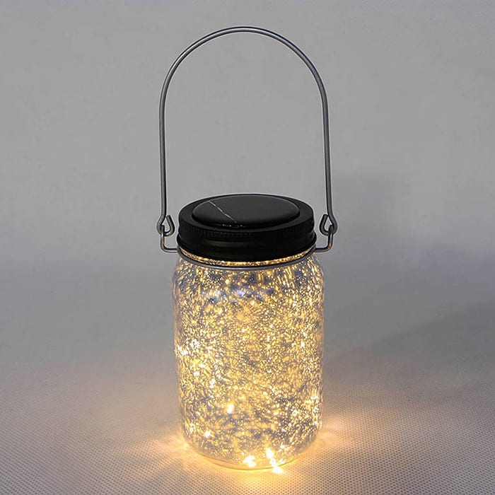 Solar Mason Jar LED Lights Metal Lid String Lights 