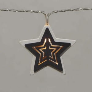 Natural Materials Round Wooden Star LED String Light