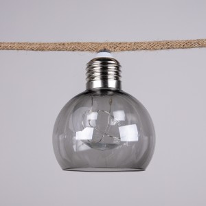Solar Powered String Lights With Smoky Grey Bulbs Decorative Outdoor | ZHONGXIN