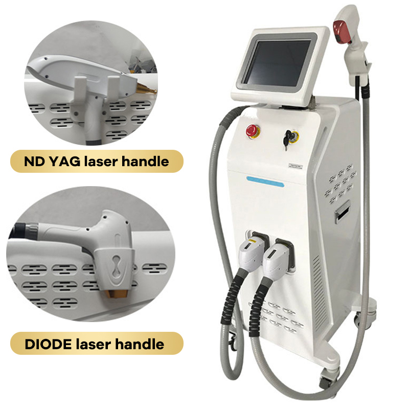 Vertical 2 in 1 diode laser Hair Removal ND YAG Laser machine