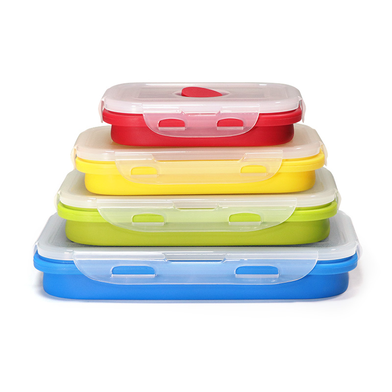 Dropship Lunch Box Bento Box Collapsible Silicone Lunchbox With