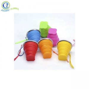 OEM China Collapsible Silicone Coffee Cup Reusable Folding Water Cup Mug With Lid
