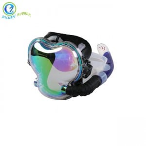 Anti Fog Silicone Swimming Mask Sayon nga Gininhawa Silicone 180 Degree Full Face Snorkel Diving Swimming Mask