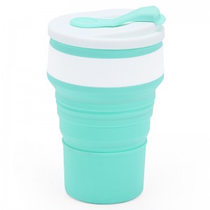 Spalvingi silikoniniai sulankstomi puodeliai Individualizuotos silikoninės daugkartinio naudojimo kavos puodeliai