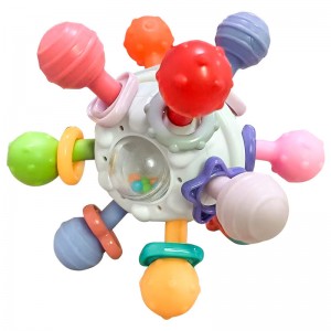 Infant puzzle Manhattan atomic ball baby molar stick soft glue boiled teether hand catch ball children’s toys
