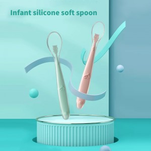 Baby Food Grade Silicone Spoon Children’s Silicone Soft Spoon Soup Spoon Baby Supplementary Feeding Tableware Supplementary Food Spoon