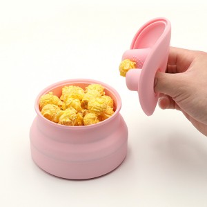 foldable mushie silicone snack cup container na may takip