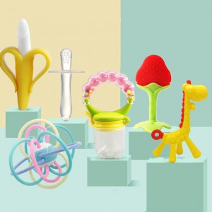 Baby Teething Toys for Newborn Freezer Safe BPA Free Infant and Toddler Silicone Banana Toothbrushes Fruit Giraffe Teethers Soothe Babies Gums Pacifier