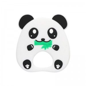 Panda silikoninis dantukas bpa nemokamai su žiedu
