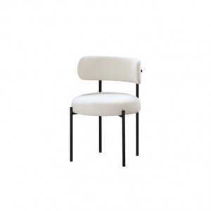 Chaise de salle à manger de luxe Ailsa, moderne, simple, confortable, polyvalente, tendance, tissu boucle (blanc)