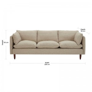 Modern Simple Elegant and Fashionable High-set timber legs Eton Fabric Modular Sofa
