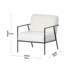 Modern Simple Versatile Comfortable Lazy Iron Box Slim Frame Fabric Armchair