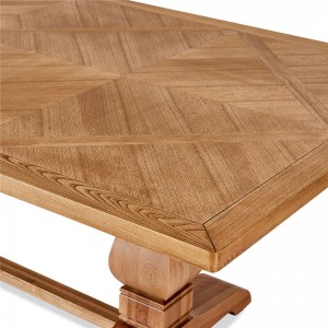 Natural Simple Retro Magnificent Wooden Rectangular Georgie Dining Table
