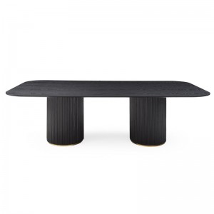 Table de salle à manger Lantine en chêne noir, moderne, simple, exquise et luxueuse