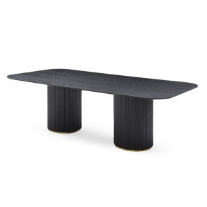 Modern Simple Exquisite Luxurious Black Oak Lantine Dining Table