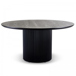 Modern Simple Exquisite Luxurious Black Oak Lantine Dining Table Round