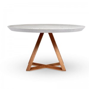 Moderný jednoduchý ležérny všestranný terazzový pultový jedálenský stôl Manhattan