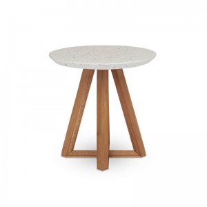 Moderni Simplex Casual Versatile Terrazzo Countertop Manhattan Occasional Side Table