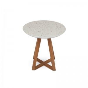 Modern Simple Casual Versatile Terrazzo Countertop Manhattan Occasional Side Table