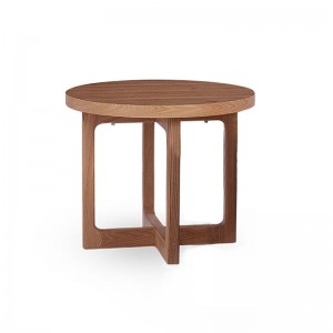 Modern Simple Natural Versatile Elm Circular Nikki Occasional Side Table