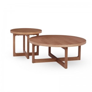 Modern Simple Natural Versatile Elm Circular Nikki Occasional Side Table