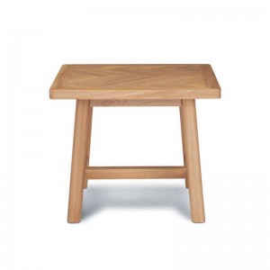 Moderno Simple Natural Daghag Gamit Herringbone Wood Grain Desktop Taylor Panagsa Side Table