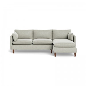 Zamani Sauƙaƙan Ƙwararren Ƙwararren Ƙwararren Ƙwararren Ƙafafun katako na Eton Fabric Modular Sofa
