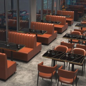 Prezo por xunto de coiro PU conxunto de mobles de restaurante de asentos modernos