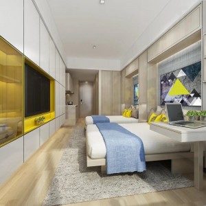 Hotel-moderne Schlafzimmer-hölzerne kundenspezifische Größen-Raum-Hotel-Möbel