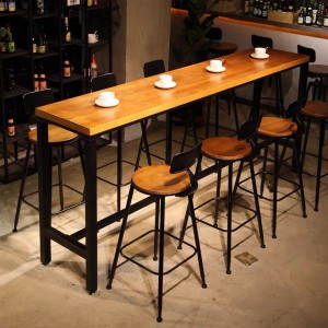 تصميم حديث مخصص لمطعم بيسترو بار أثاث طاولة معدنية خشبية