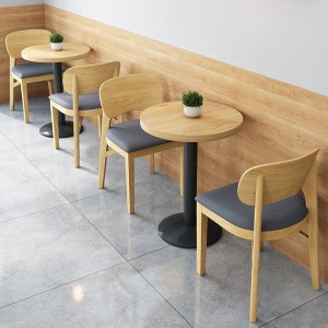 Modern wood canteen restaurant table and chairs furniture