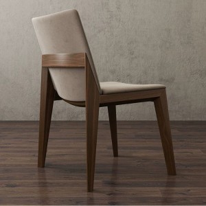 Ash Wood Fabric Upholstery Dining Chair